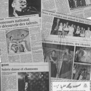 articles de journaux Chanson et Musique Pyramide dor avec Michael Jones parrain de lévénement durant 5 ans